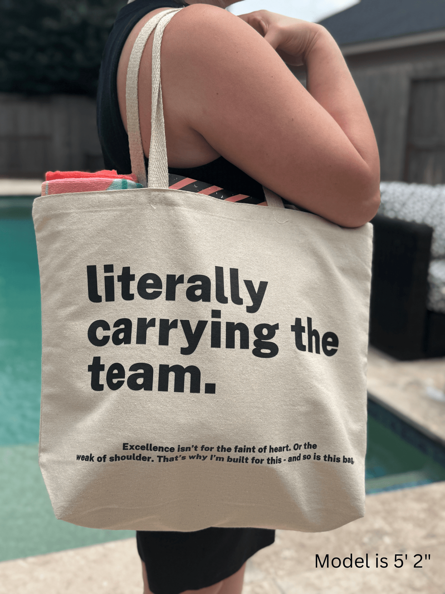 Shop the Literally Carrying the Team Tote Bags at Up & Comer. Free shipping!