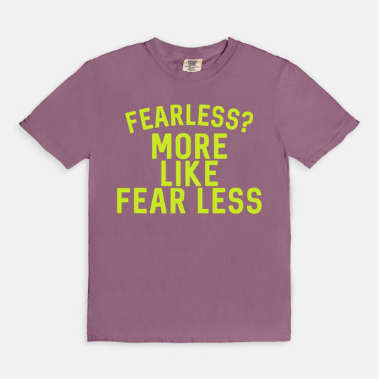 Shop the Fearless? More Like Fear Less T-Shirt in Berry. Free shipping. Buy today at Up & Comer!