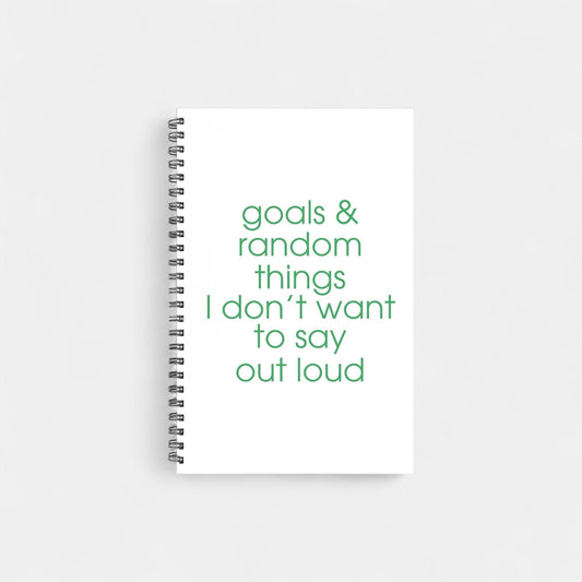 Shop the Goals & Random Things I Don’t Want to Say Out Loud Notebooks at Up & Comer. Free shipping!