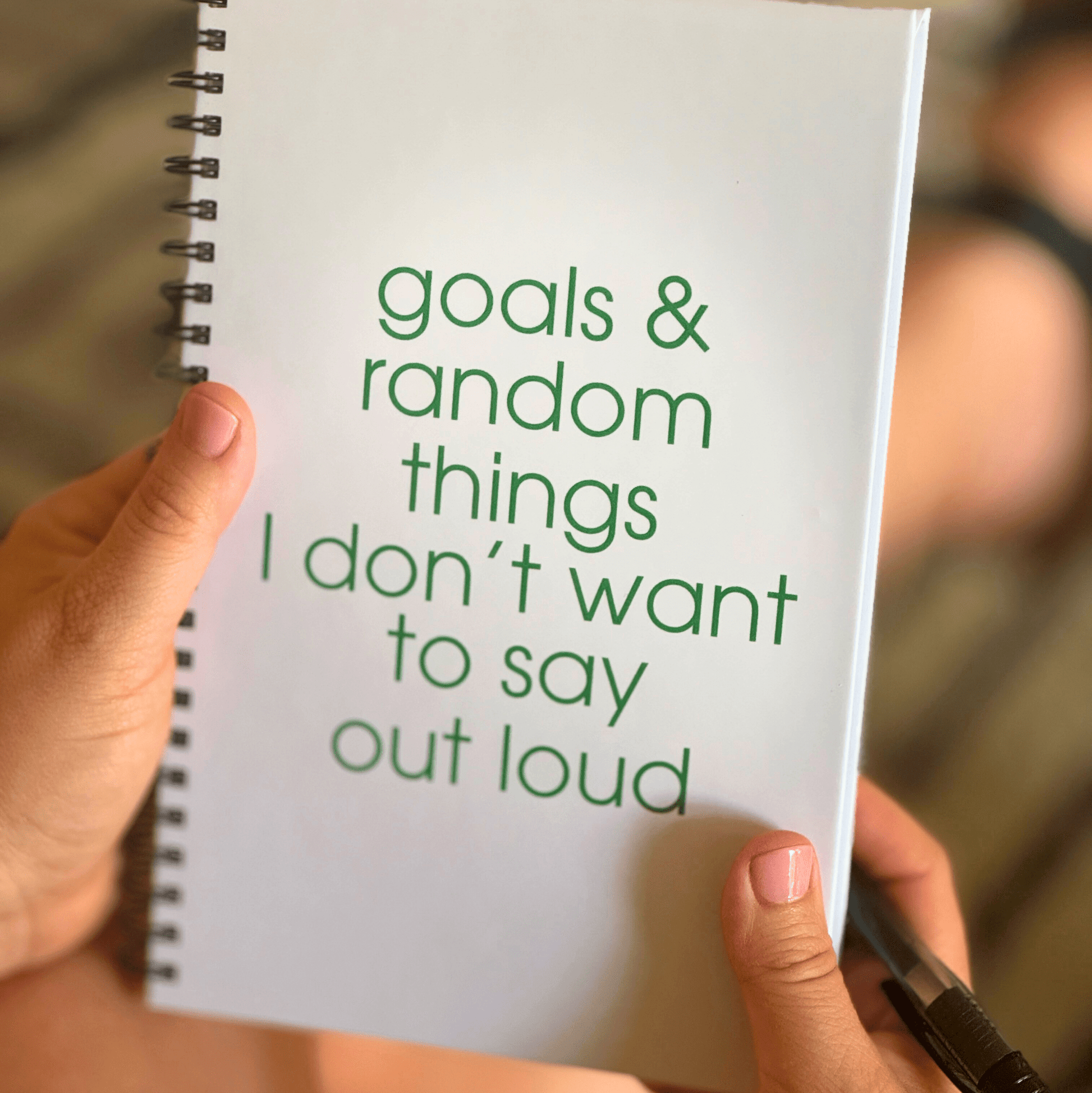 Shop the Goals & Random Things I Don’t Want to Say Out Loud Notebooks at Up & Comer. Free shipping!