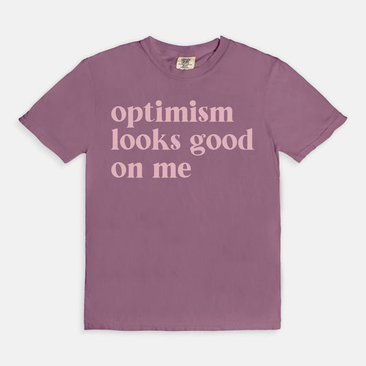 Shop the Optimism Looks Good On Me T-Shirts at Up & Comer. Free shipping!